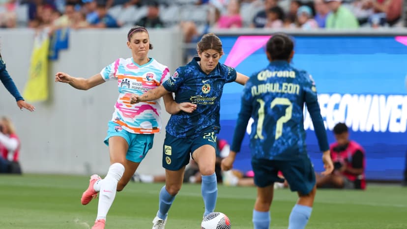 Jul 26, 2024: Nicolette Hernandez (AME) and Alex Morgan (SD)