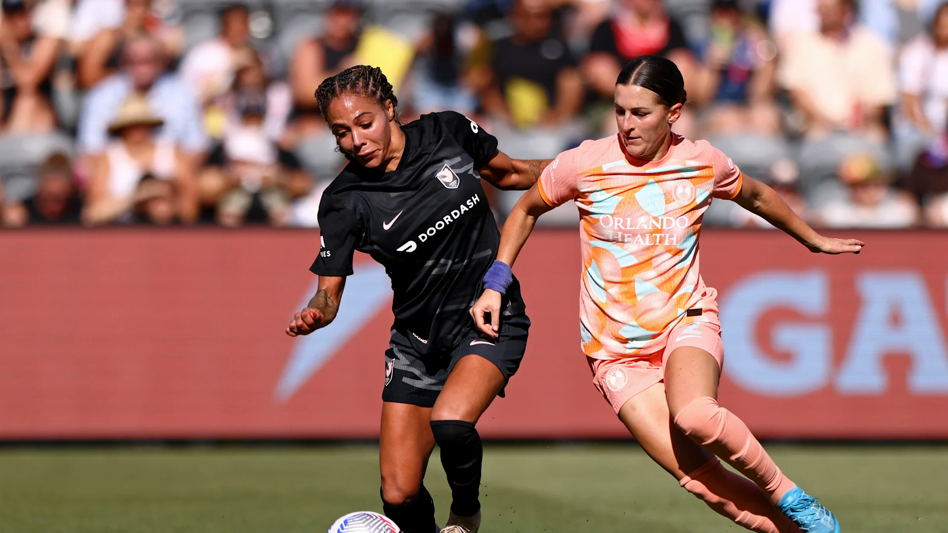 Jun 30, 2024: Sydney Leroux (LA) and Haley McCutcheon (ORL) 