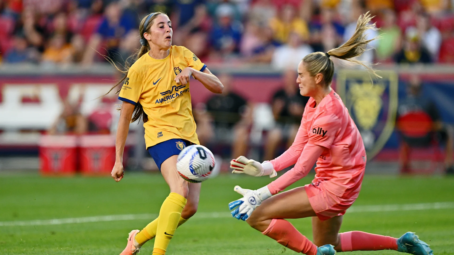  Sep 28, 2024: Katie Lund (LOU) and Mikayla Cluff (UTA)