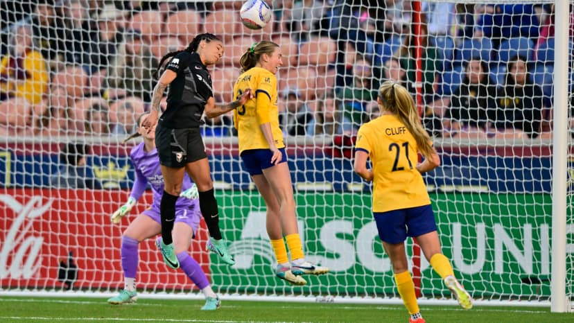  May 3, 2024: Sydney Leroux (LA) and Kate Del Fava (UTA)