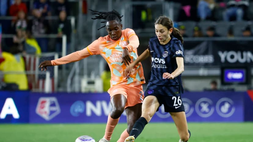  April 26, 2024: Barbra Banda (ORL) and Paige Metayer (WAS) 