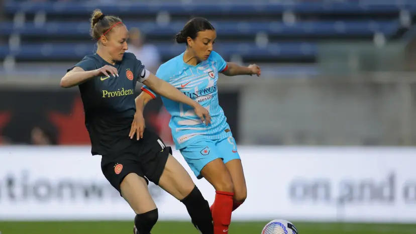  April 27, 2024: Mallory Swanson (CHI) and Becky Sauerbrunn (POR) 