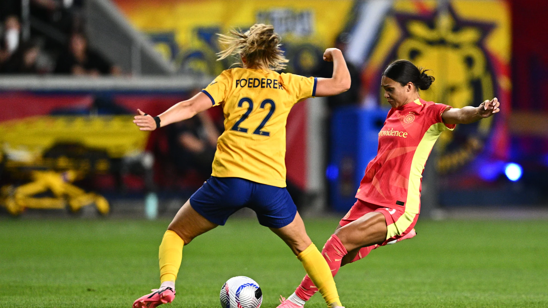 Jun 29, 2024: Sophia Smith (POR) and Dana Foederer (UTA) 