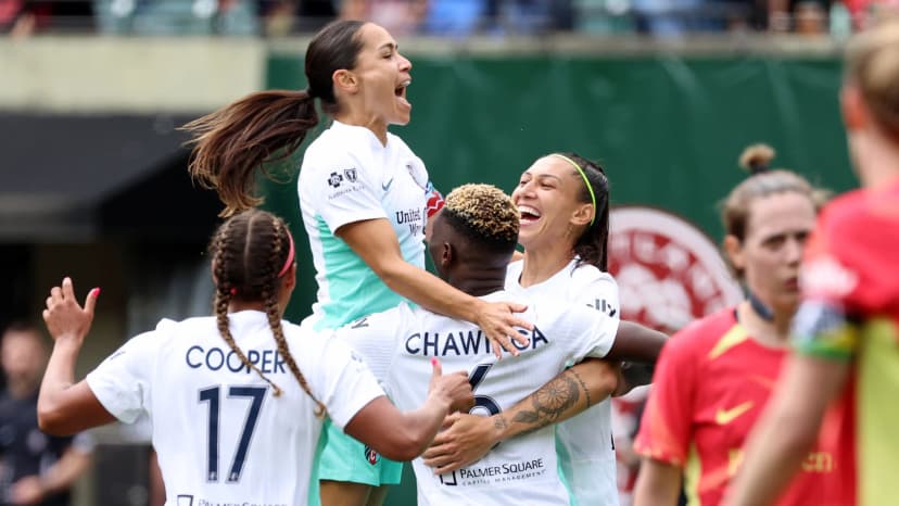 Jun 23, 2024: Temwa Chawinga (KC), Lo'eau LaBonta (KC), Bia Zaneratto (KC), and Michelle Cooper (KC)