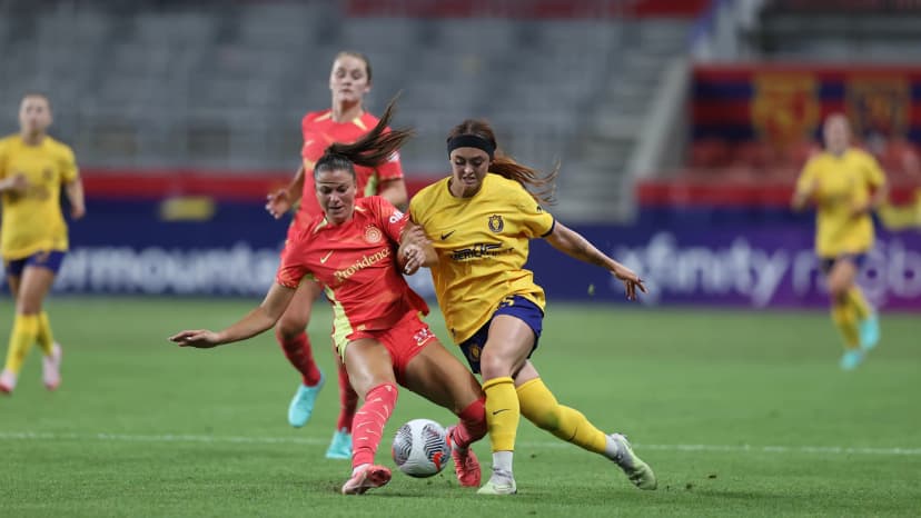Jul 27, 2024: Kelli Hubly (POR) and Brecken Mozingo (UTA)