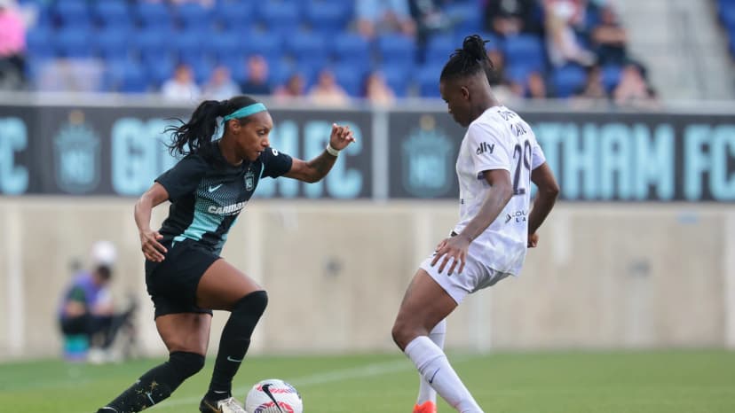 April 28, 2024: Crystal Dunn (NJY) and Uchenna Kanu (LOU)