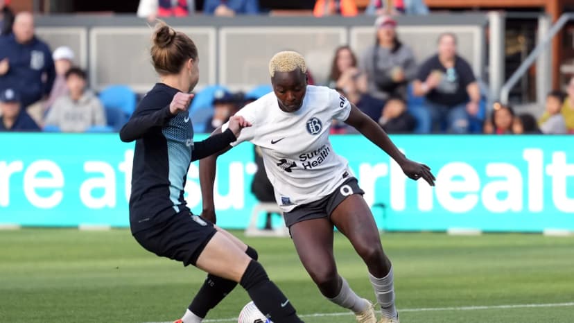  May 24, 2024: Racheal Kundananji (BAY) and Emily Sonnett (NJY) 