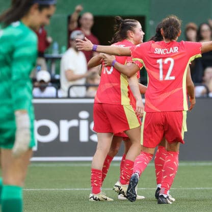  May 11, 2024: Christine Sinclair (POR) and Olivia Moultrie (POR) 