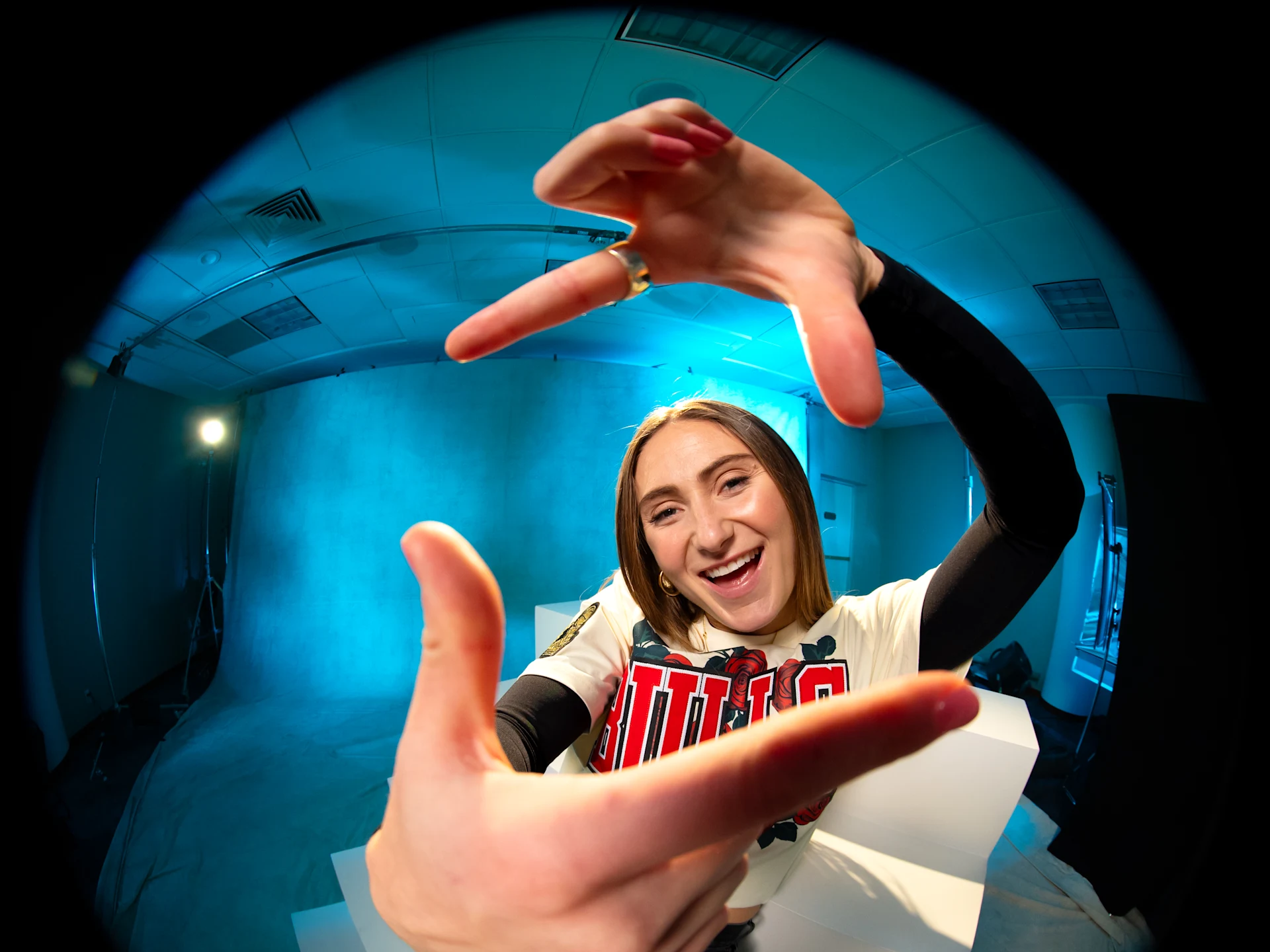 Certified fun-haver: Chicago Stars forward Ally Schlegel commits to the bit